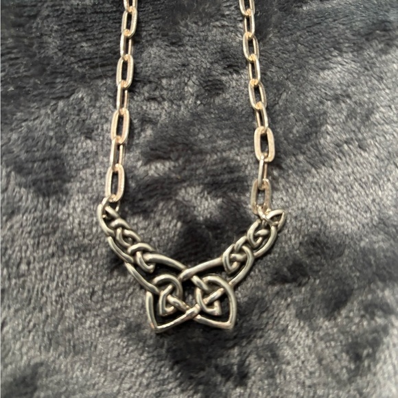 Celtic Knot Pendant Necklace – Silver-Tone Statement Chain - Picture 2 of 2